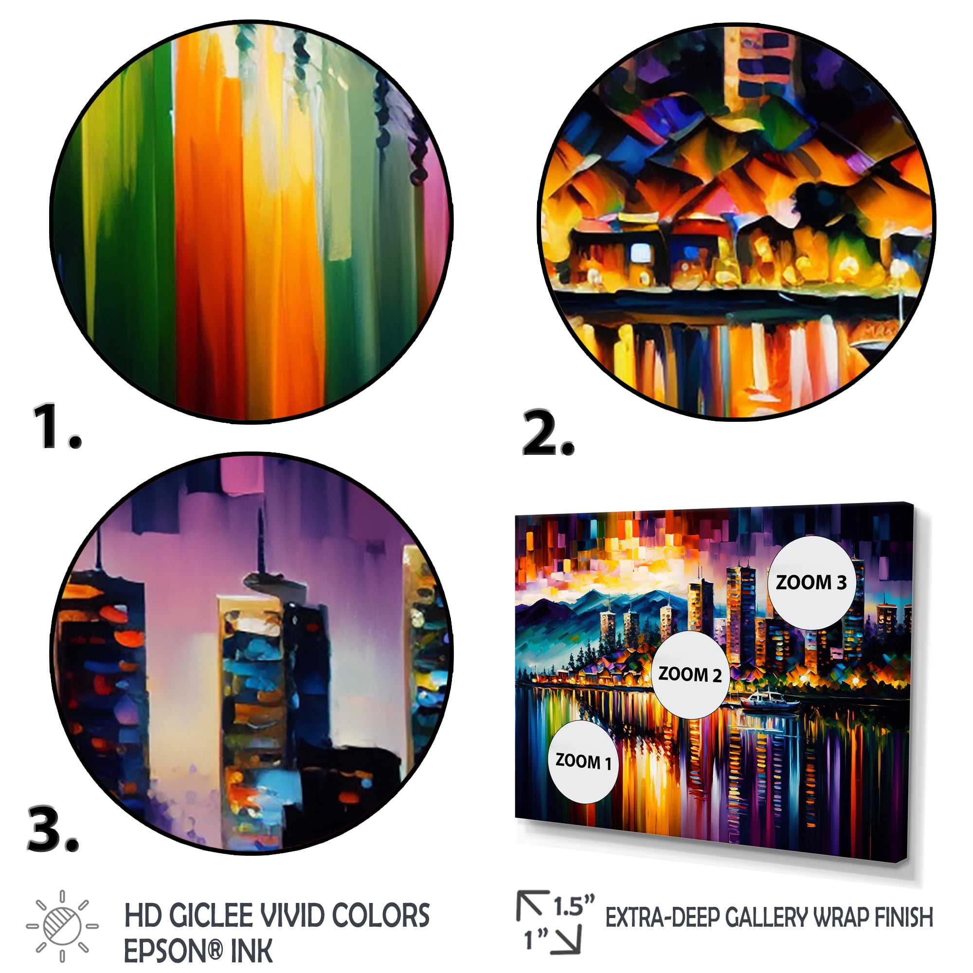 Designart Colorful City In Vancouver III Canvas Wall Art