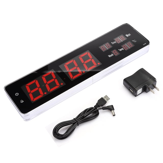 Reloj De Pared De Escritorio Con Calendario Perpetuo Grande, Reloj LED, Oficina En Casa, Para Dormitorio, Para Sala De Estar, EOTVIA Digital Clock