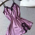 thumbnail image 3 of HomeGardon Nightgowns for Women,Women's Sleepwear,Women Casual Fashion Solid Color Simulated Silk Home Clothing Short Sleepshirts,S-XXL, 3 of 5