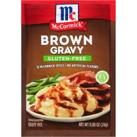 McCormick No Artificial Flavors Gluten Free Brown Gravy Seasoning Mix, 0.88 oz Packet