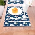 thumbnail image 5 of XMXT 6 Pcs Woven Placemats, Cute Snowman Blue Background Stain Resistant Anti-Skid Placemat for Kitchen Table, 12 x 18 inches, 5 of 6