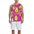 thumbnail image 4 of Gaeub Pink Green Avocado Men's Mesh Basketball Jersey, Quick-Drying Sleeveless Top S-4XL, Loose Muscle Tank Top -4X-Large, 4 of 9