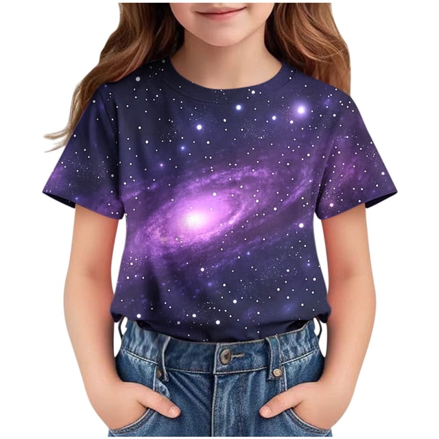 Jamicy Chemises d'Été pour Filles Mode Enfants Garçons Filles T-Shirts Graphiques 3d Cool Col Rond T-Shirt Unisexe Manches Courtes Hauts Tees