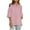 Pink, variant on Fanxing Womens V Neck Linen Shirt 3/4 Sleeve Shirts Solid Color Comfy Tops Summer Casual Dressy Tunic Blouses White,S
