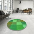 thumbnail image 3 of Ahgly Company Indoor Round Patterned Dark Lime Green Area Rugs, 8' Round, 3 of 6