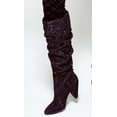 thumbnail image 3 of INC Womens Black Ruched Zipper Accent Gerii Almond Toe Cone Heel Leather Boots 6 M, 3 of 3