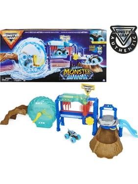 Monster Jam, Megalodon Monster Wash, Includes Color-Changing Megalodon Monster Truck, Interactive Water Play Kids Toys for Aged 3 and Up