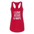 thumbnail image 2 of Wild Bobby, I Love Jesus & Naps Inspirational/Christian Women Racerback Tank Top, Red, Large, 2 of 6