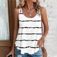thumbnail image 3 of Womens Tank Tops Summer Striped Crew Neck New Tank Fashion Print Casual Fashion Blouse Tops, 3 of 6