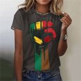 thumbnail image 2 of Penkiiy Women Black History Month Shirt Letter Print Tee Tops American African Black Pride Graphic Short Sleeve Tees 5XL Multicolor, 2 of 5