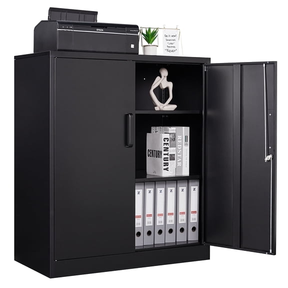 Fesbos Metal Storage Cabinets with 2 Lockable Door, 36" Locker Adjustable Shelves Organizer Steel Cabinet for Home, Office, Warehouse, Garage, Industrial