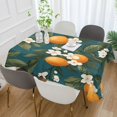thumbnail image 2 of Yayeee Tablecloths 60" x 120" Rectangle Wrinkle Resistant Party Table Cover, Green Floral Orange, 2 of 8