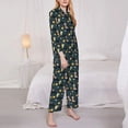 thumbnail image 3 of Honeii Dinosaur In The Space print Women's Pajama Sets Long Sleeve Button Down Sleepwear Nightwear Soft Pjs Lounge Sets-X-Large, 3 of 7