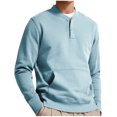 thumbnail image 2 of BXINGOHAI Men's casual Crewneck Sweatshirt Thick Loose fit Soft Basic Pullover Sweatshirt Today Sky Blue,2XL, 2 of 6