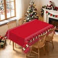 thumbnail image 2 of Duangreer Christmas Theme Rectangle Tablecloth, Retro Pattern Cartoon Puppy Print, Washable Table Cover for Party Picnic Indoor Outdoor Decor, 60 x 102 Inch, 2 of 6