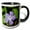 Black/White, variant on 3drose, Lilac Periwinkle Flower, 11oz Two-tone Red Mug