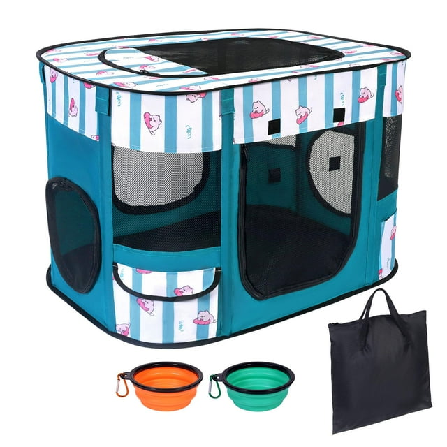 Corral para Perros Cowhill Plegable Impermeable para Interior/Exterior