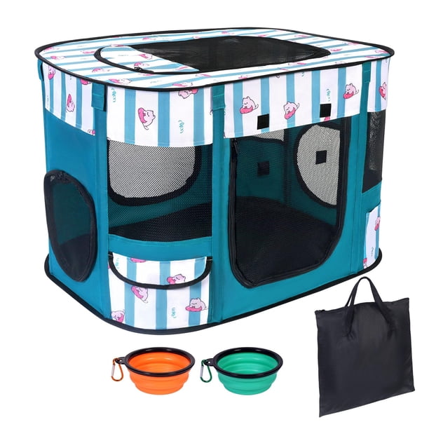 Corral para Perros Cowhill Plegable Impermeable para Interior/Exterior