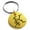 Gold, variant on Stainless Steel Letter K Initial Floral Monogram Engraved Small Medallion Circle Charm Keychain Keyring