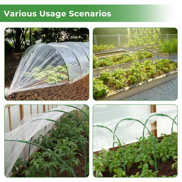 Garden Mesh Netting Kit,10 X 30FT Ultra Fine Netting With 6 Sets Fiberglass Garden Hoops For Raised Beds Vegetable Plants Fruits Greenhouse Row Cover Birds Animals Barrier Protection Net