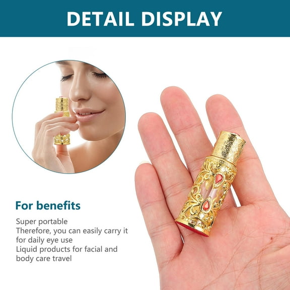 WHAMVOX Reusable Empty Bottle of Perfume Refillable Perfume Bottle Travel 5.5x2cm Golden