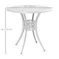 thumbnail image 3 of Outsunny Table à Manger de Patio Rond de 30 Pouces, Blanc, 3 of 10