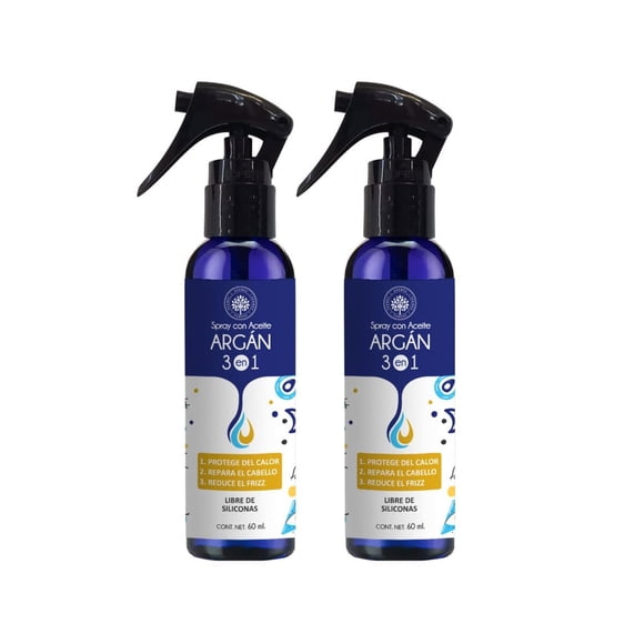 Pack de Sprays Capilares con Aceite de Argán 3 en 1: Protección Térmica, Reparación y Control del Fr