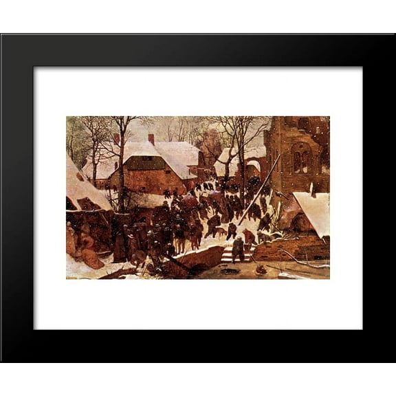 The Adoration of the Kings in the Snow 20x24 Framed Art Print by Pieter Bruegel the Elder