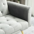 thumbnail image 7 of 71 Inches Velvet Futon Sofa Bed with 2 Pillows,Modern Convertible Futon Couch with Adjustable Backrest,Gray, 7 of 7