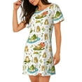 thumbnail image 2 of Naloa Cute Frog Print Women Nightgowns,Womens Loungewear,Short Sleeve Sleepwear,Comfy Ladies Nightdress, 2 of 6