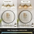 thumbnail image 2 of Kselythan Bathroom Vanity Light Fixtures Modern Crystal Vanity Light Fixtures Over Mirror，3 Light Modern Crystal Wall Lighting with Square Shade, 2 of 7