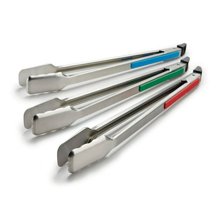 Broil King Grilling Tongs Baron Style - Stainless Steel, Color Coated Handle - 3 Pack