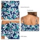 thumbnail image 5 of Traje de baño de una pieza con volantes florales, diseño de secado rápido, base azul con flores blancas, talla M, adelgazante y control de abdomen, 5 of 6