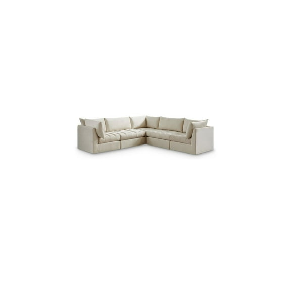 Meridian Furniture Jacob Cream Velvet Modular Sectional