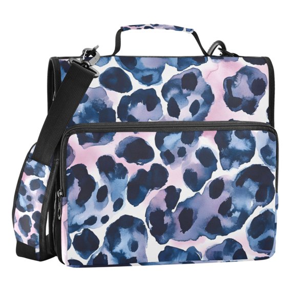 ALAZA Zipper Binder Watercolor Leopard 3 Ring Trapper Keeper File Folder Organizer Bag
