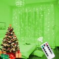 thumbnail image 3 of 1 cortina de luces LED de 3 x 3 m, luces navideñas, guirnalda navideña para árbol de Navidad con 8 modos de control remoto, decoraciones navideñas para fiestas y el hogar, 3 of 5