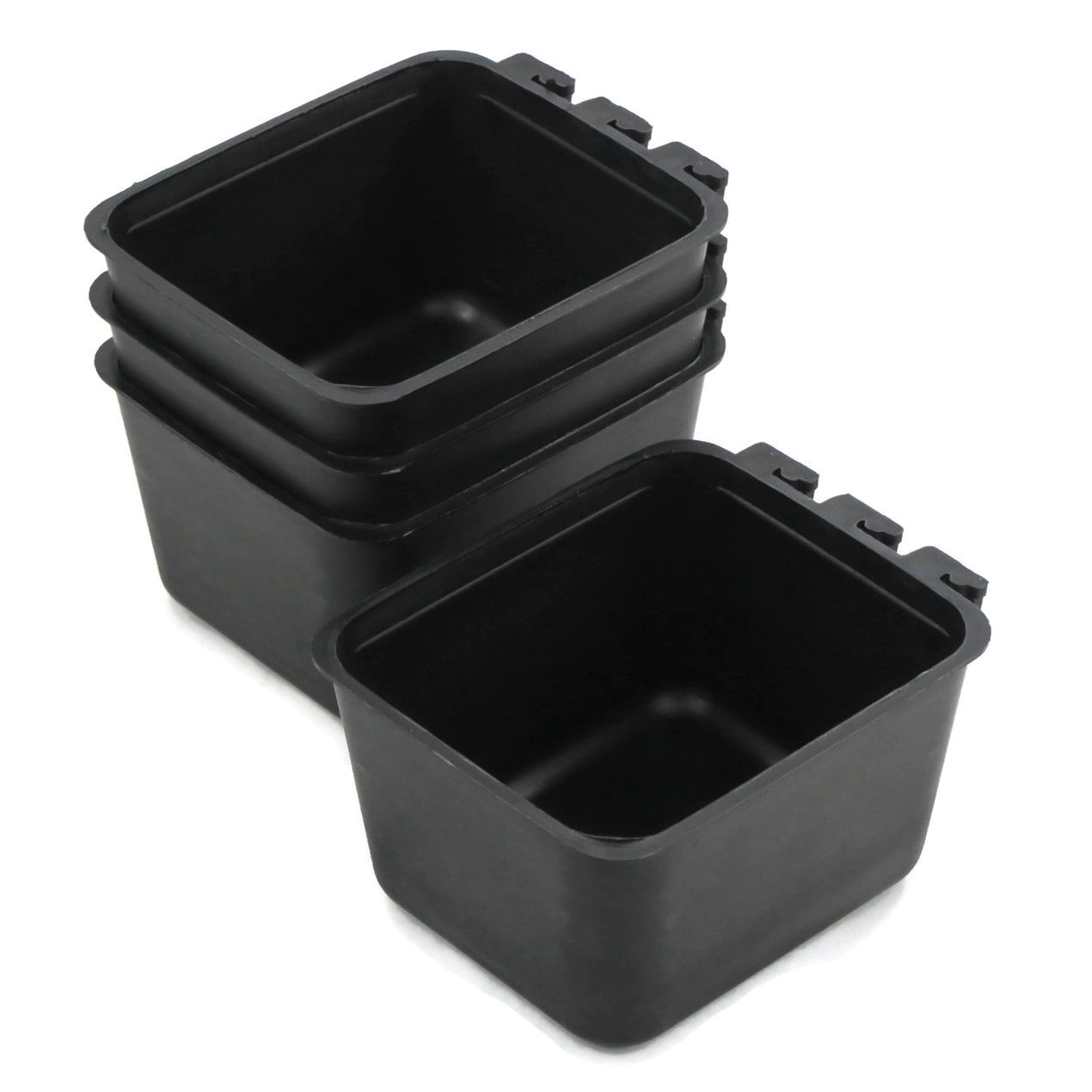 The ROP Shop 4-Pack - Black Cage Cups for Chickens, Dogs, Pheasants, Rabbits Feed & Water
