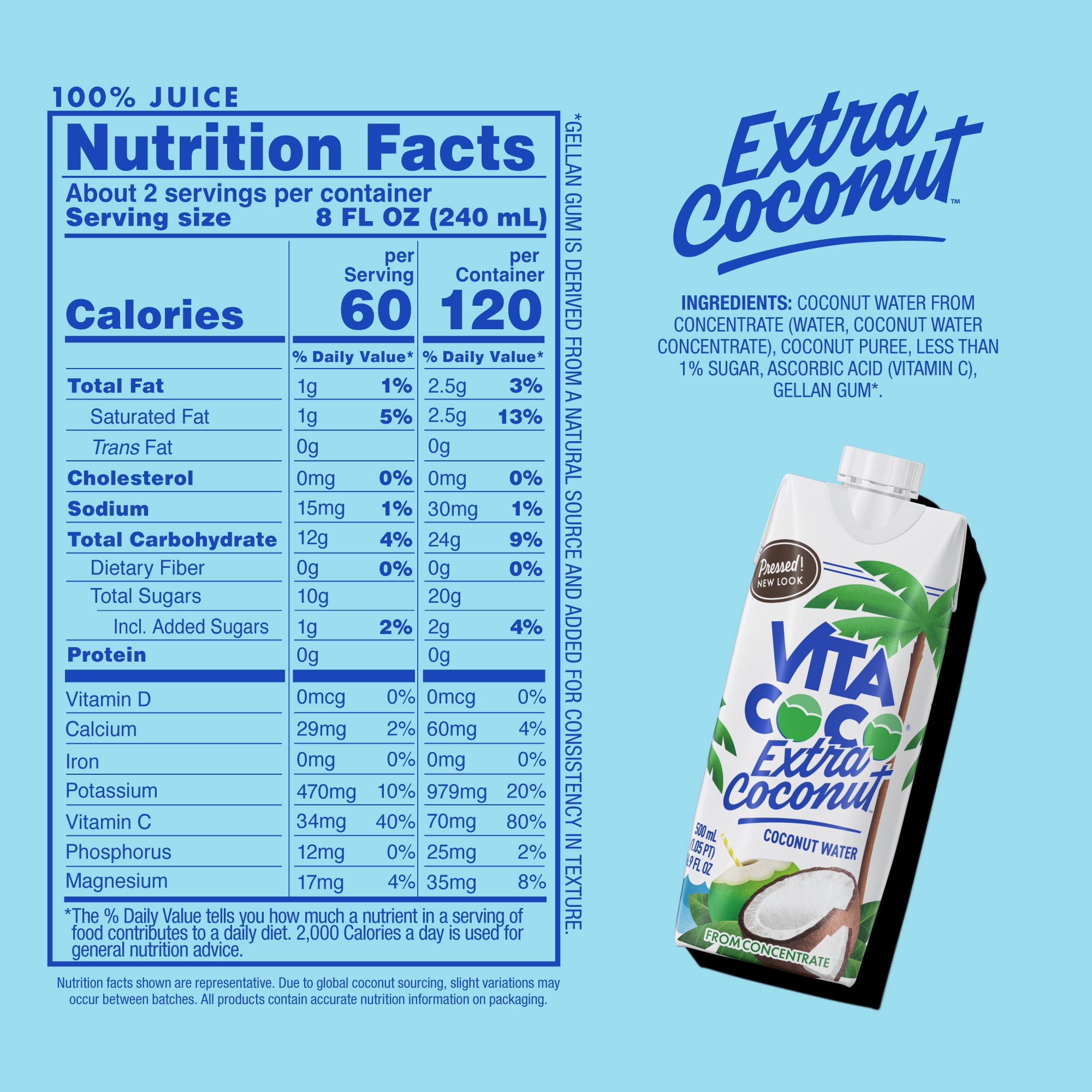 Vita Coco Extra Coconut Coconut Water, 16.9 fl oz