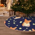 thumbnail image 5 of Rateoe Corgi Lying With Moons And Stars Pattern Christmas Tree Skirt with Ties , Christmas Tree Decorations, Farmhouse Christmas Decor Xmas Holiday Decorations-36", 5 of 6