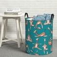 thumbnail image 6 of Fuzoiu Giraffes Doing Various Yoga Print Circular Hamper,Laundry Basket with Handle,Collapsible Laundry,Dirty Clothes Storage Basket,for Bedroom Bathroom Dorm Living Room-Small, 6 of 6