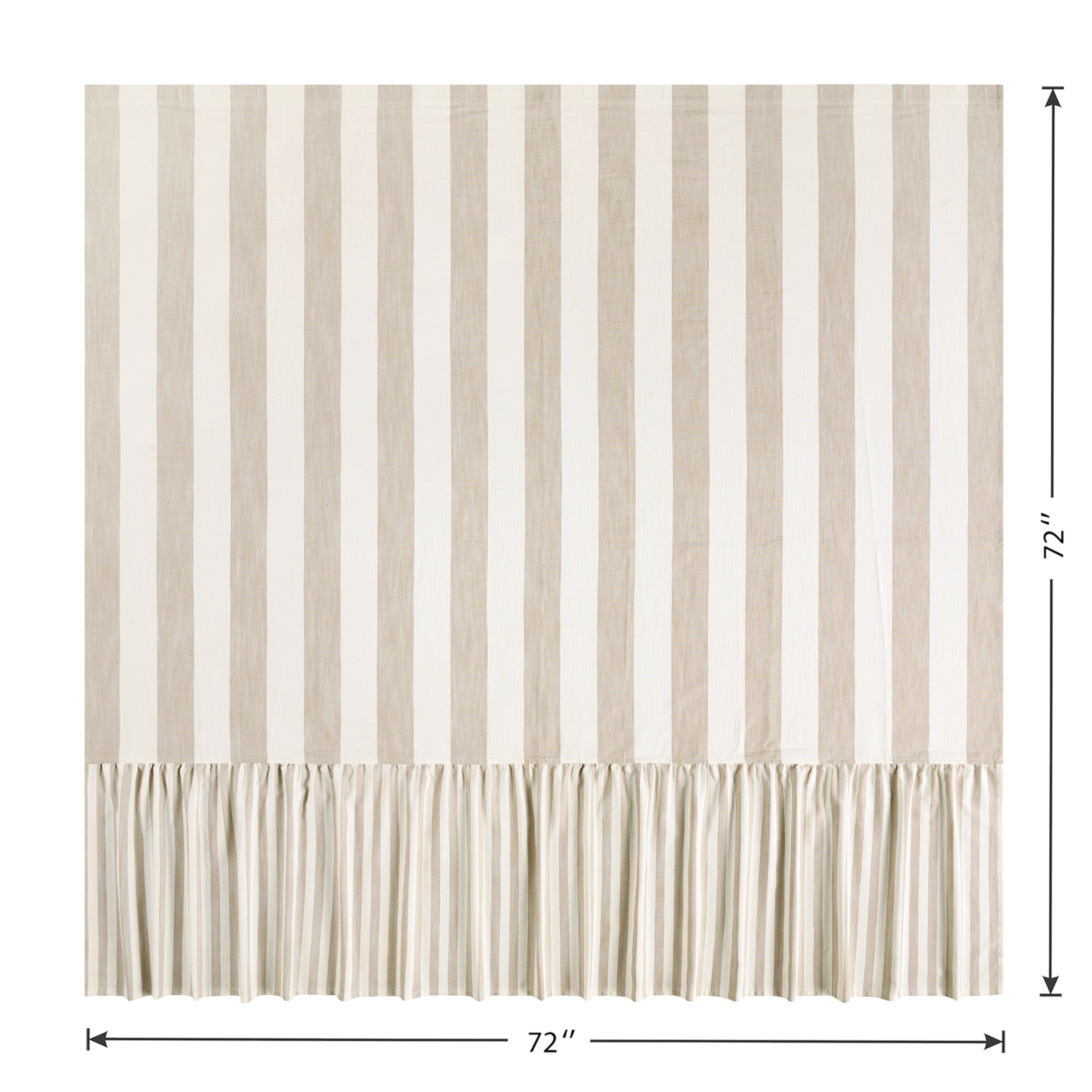 Beautiful Fawn Mix & Match Stripe Shower Curtain by Drew Barrymore, Cotton & Polyester, 72" x 72"