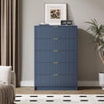 thumbnail image 3 of FURNIWAY 5 Drawer Dresser for Bedroom, Tall Dresser Chest of Drawers with Gold Handles,Wood Storage Dresser with Deep Drawers for Bedroom, Living Rooms, Offices, and Entryways,Blue, 3 of 8
