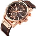thumbnail image 2 of Mens Sport Military Analog Quartz Watch Chronograph Classic Casual Business Dress Waterproof Watch Multifunctional Wristwatch with Leather Strap, 2 of 6