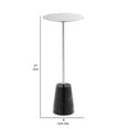 thumbnail image 5 of Benjara Sen 21" Drink Side End Table- Chrome Round Top- Black Marble Cone Base, 5 of 5