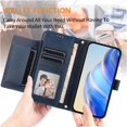thumbnail image 3 of Étui Portefeuille pour Samsung Galaxy S9 Plus avec Poche à Fermeture Éclair, Porte-Cartes, Support, Dragonne, Étui à Rabat en Cuir Bleu, 3 of 5