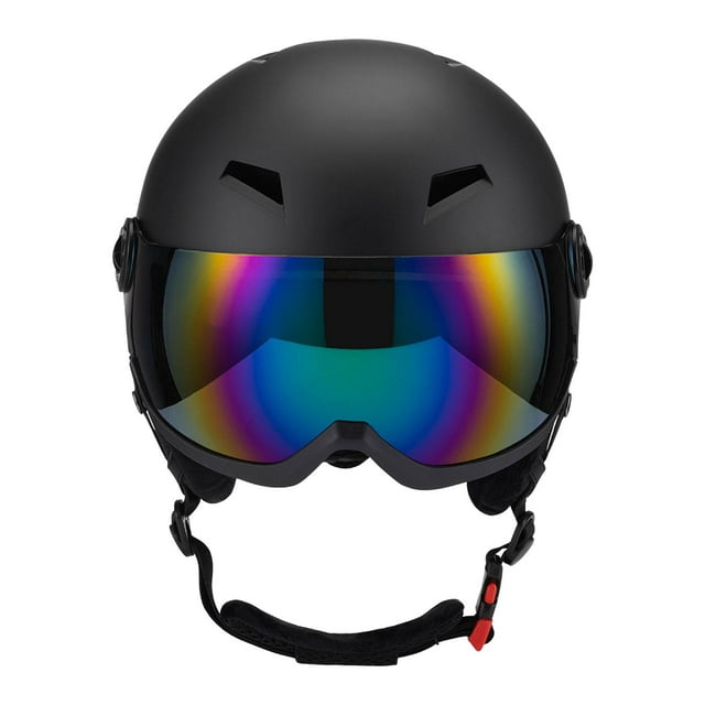 Almencla Lunettes de Protection pour Casque de Ski pour Adultes Casque de Planche à Roulettes pour Planche à Roulettes Noir G