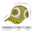 thumbnail image 5 of Goofa Yellow Mandala Printed Baseball Cap for Men and Women - Adjustable Unisex Hat for Sports and Casual Wear,Sun protection Casual Outdoor Everyday Fashion Cap, 5 of 9