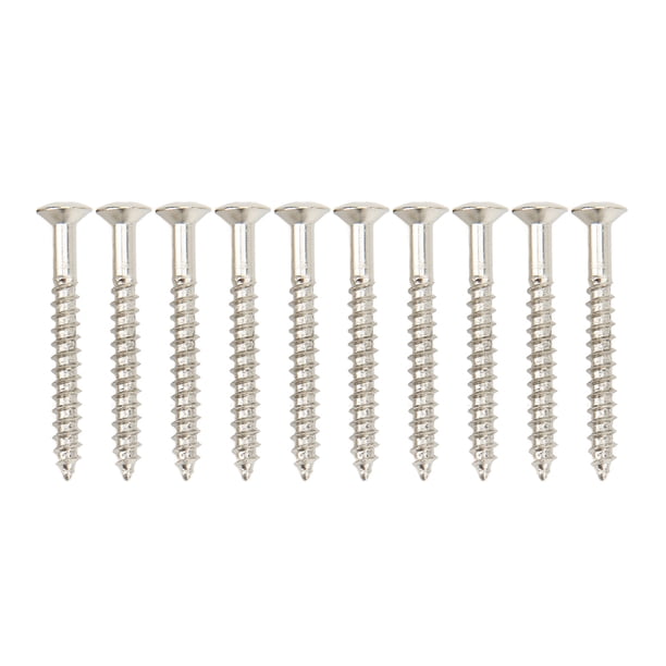 10 tornillos de montaje para mástil de guitarra, de hierro, resistentes a la corrosión y a la oxidación. Tornillo de montaje para placa de mástil resistente.