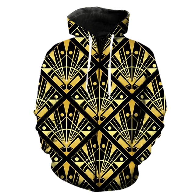 Sudadera con capucha y cremallera para hombre, con estampados geométricos abstractos, unisex, estilo Harajuku, chaquetas con capucha, tops informales de gran tamaño, ropa de calle