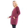 thumbnail image 3 of Made by Olivia Women's Casual Oversized Loose Fit V-Neck Fleece Pullover Sweatshirts Tunic Fall Outfits S~3X, 3 of 7